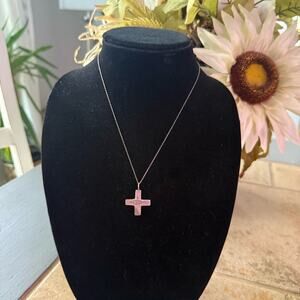 Talleres Monasticos Mexico 925 Sterling Silver Cross Pendant & Necklace